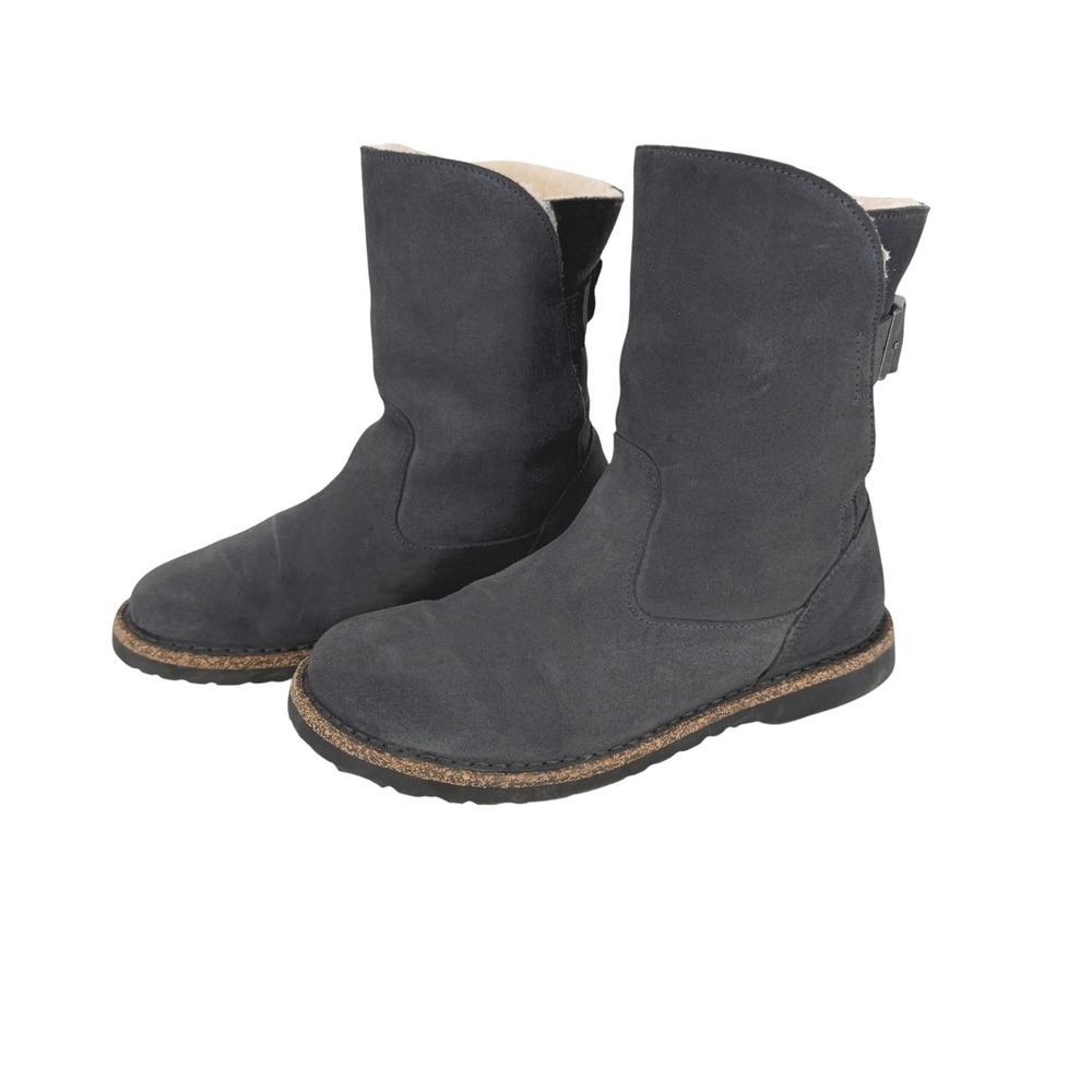 Birkenstock Uppsala Shearling Graphite Suede Mid Calf Boots Women 38 7-7.5 Wide